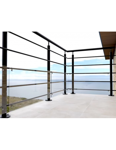 Garde corp en kit balcon en alu