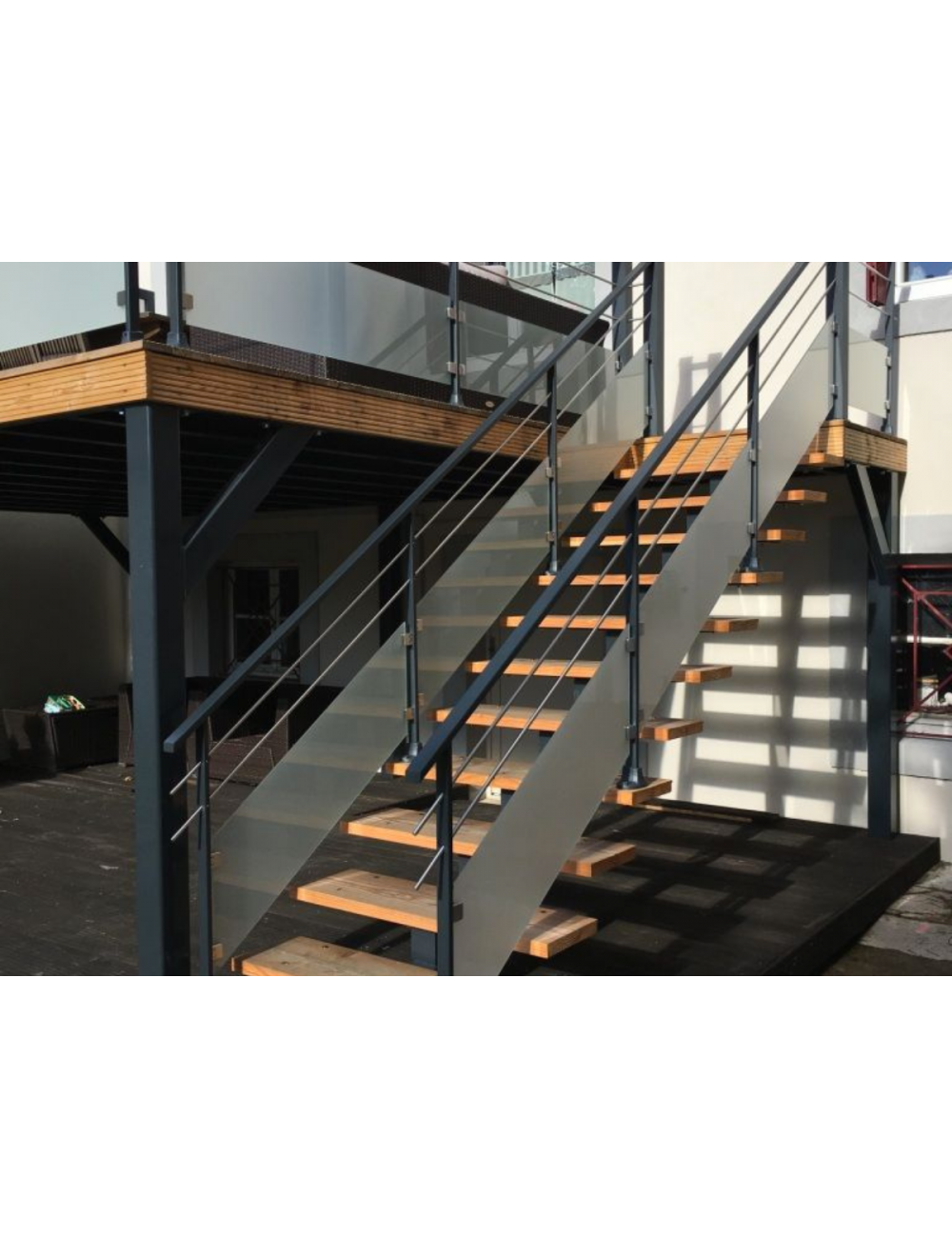 Garde corps en kit escalier 2 barre